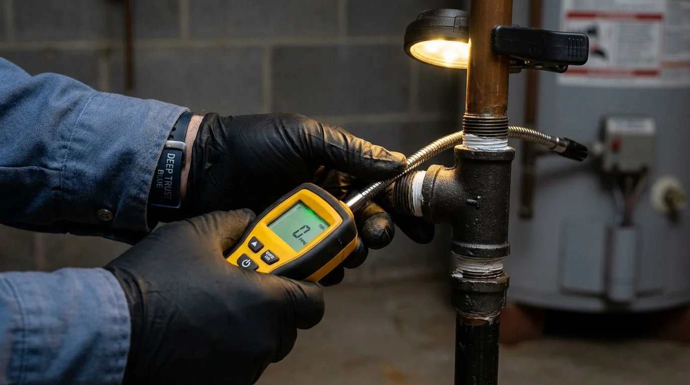 Gas leak detection with electronic sniffer by Johns Plumbing LLC in Sun City